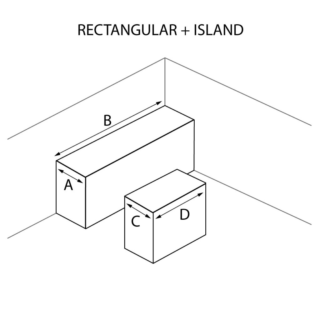 Rectangular Shaped and Island Countertops