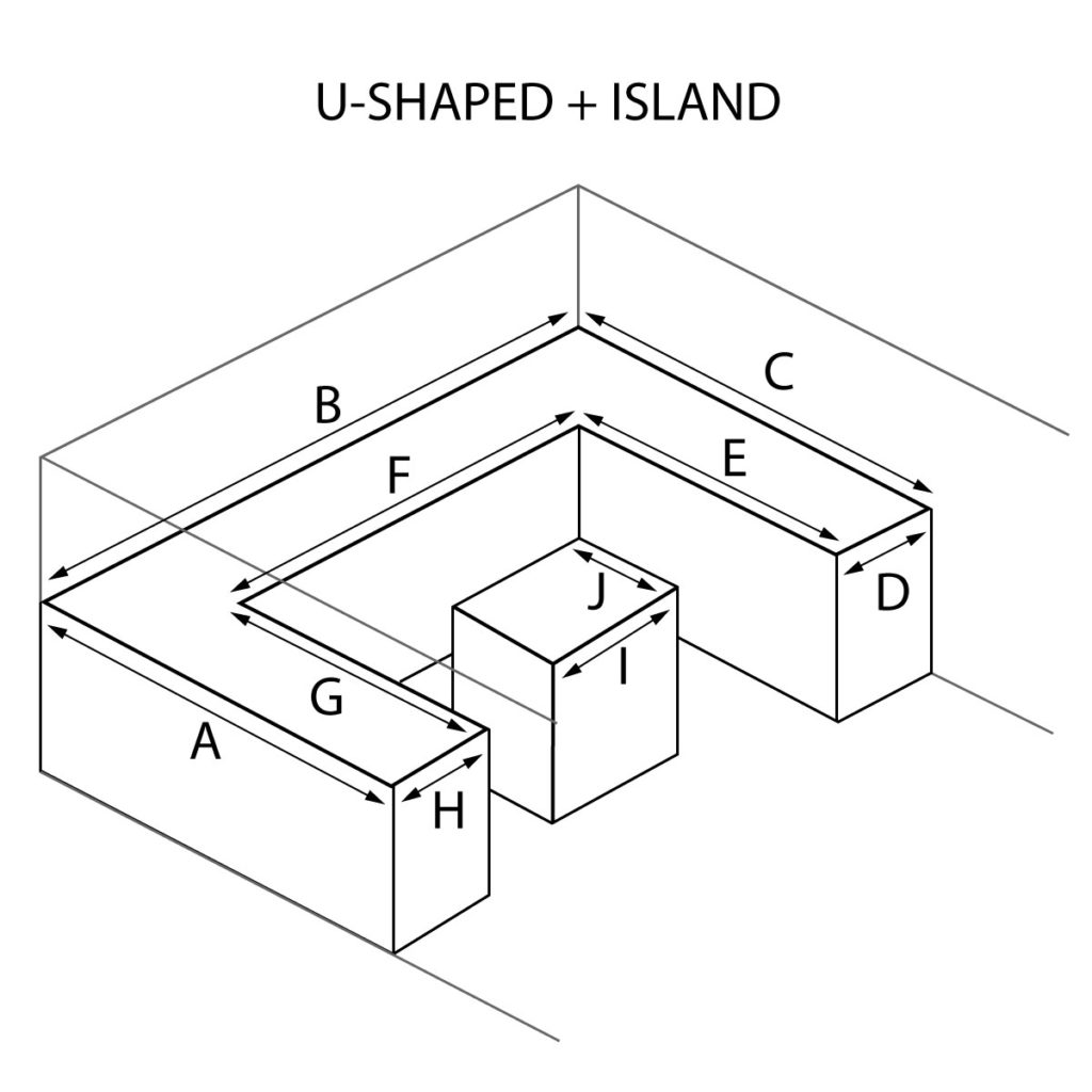 U Shaped and Island Countertops